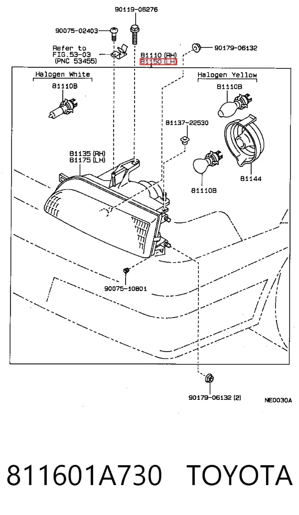 Faro izquierdo 811601A730 Toyota