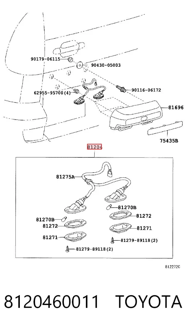 Luz matricula 8120460011 Toyota