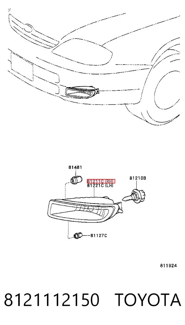Faro antiniebla derecho 8121112150 Toyota