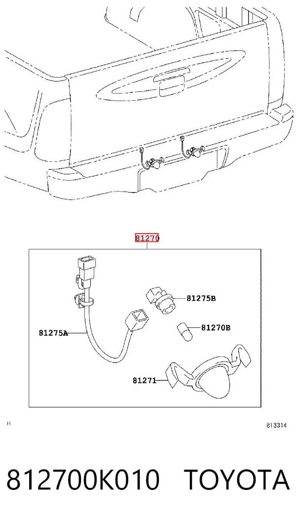 Luz matricula 812700K010 Toyota