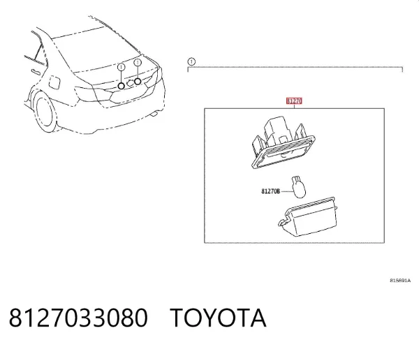 Luz matricula 8127033080 Toyota