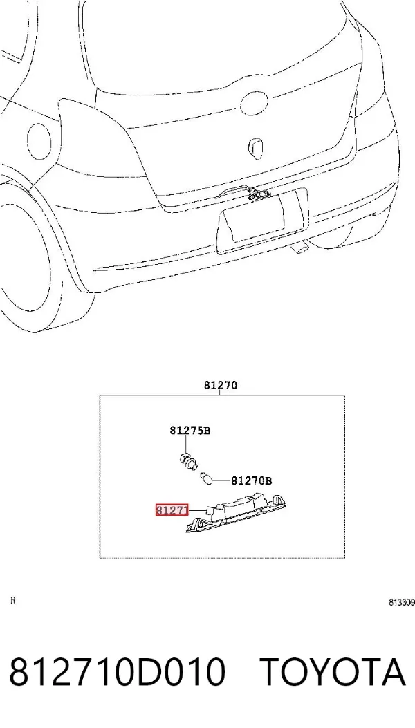 Luz matricula Toyota Yaris SP90