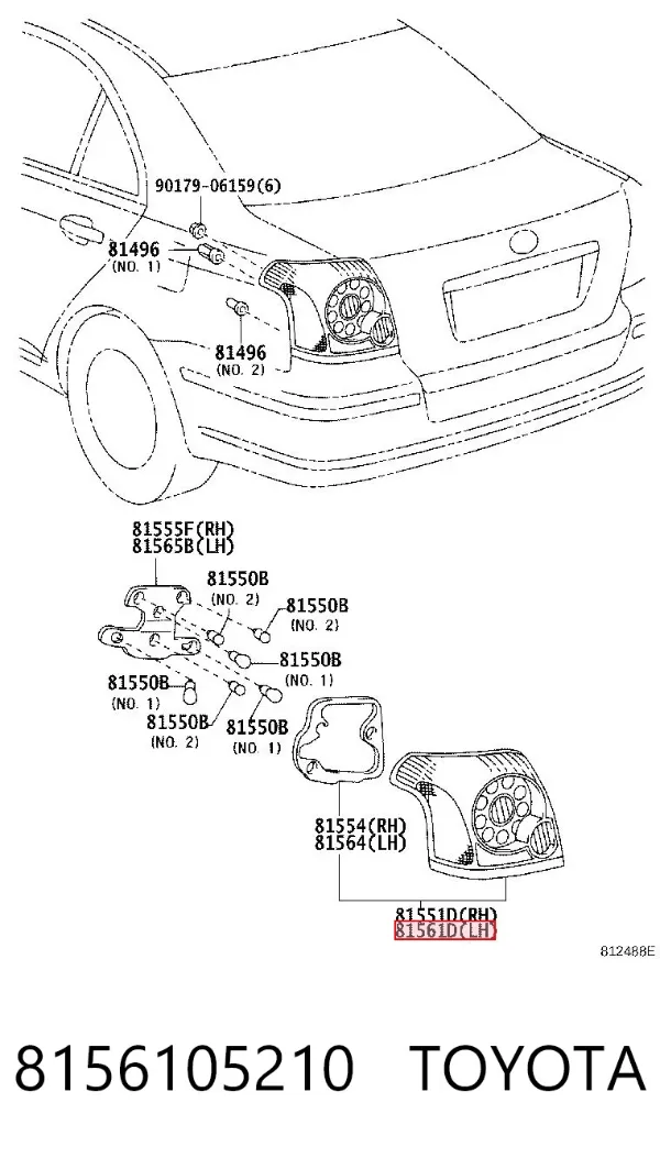 Piloto trasero izquierdo 8156105210 Toyota