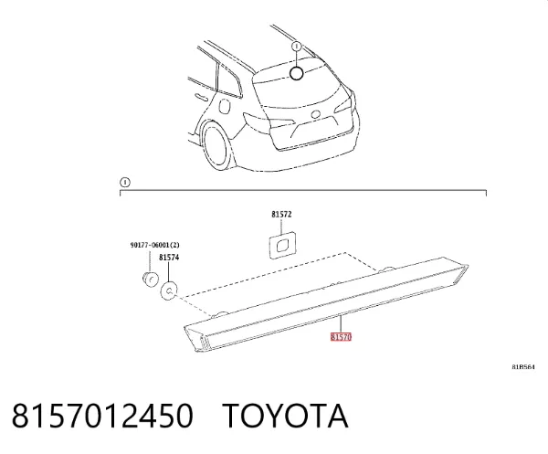 Tercera luz de freno 8157012450 Toyota