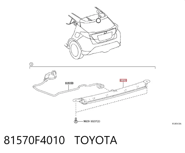 Tercera luz de freno Toyota C-HR X10