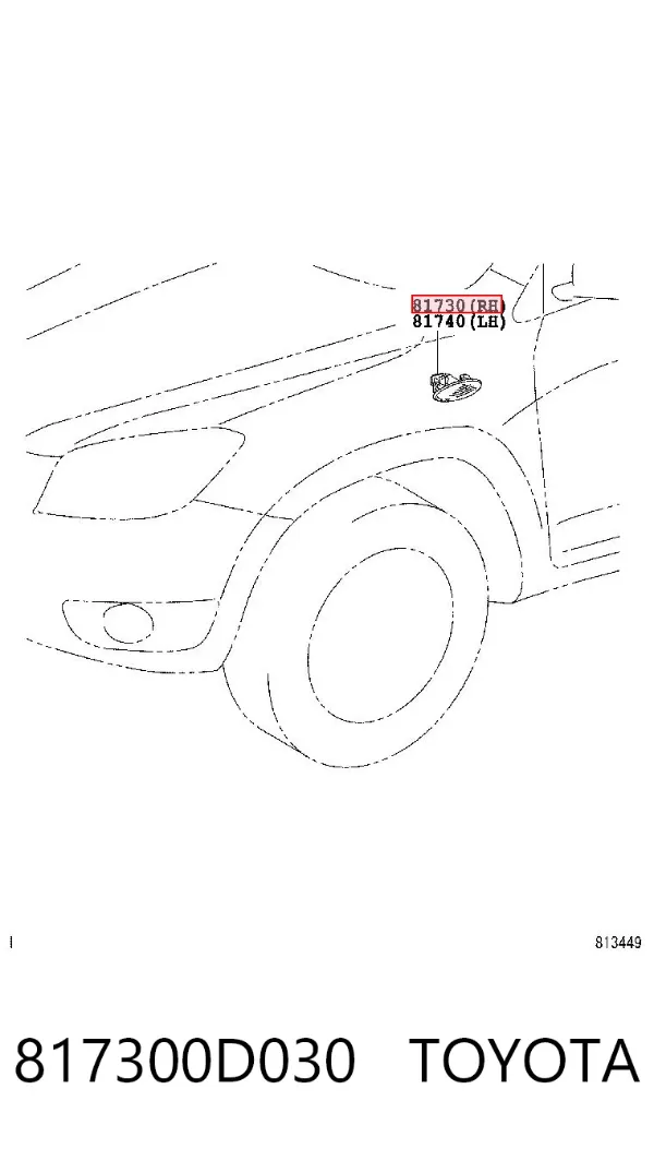Luz intermitente de guardabarros 817300D030 Toyota