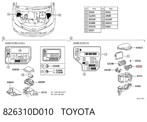  826310D010 Toyota