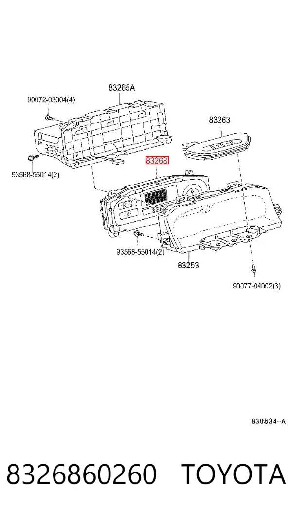 Módulo de escala del velocímetro 8326860260 Toyota