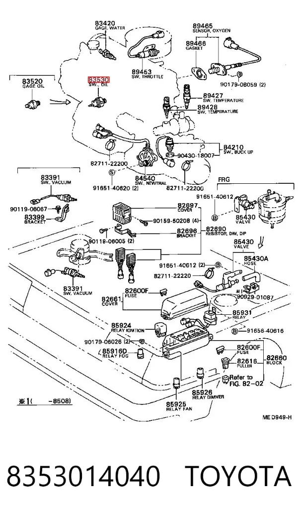Sensor de presión de aceite 8353014040 Toyota