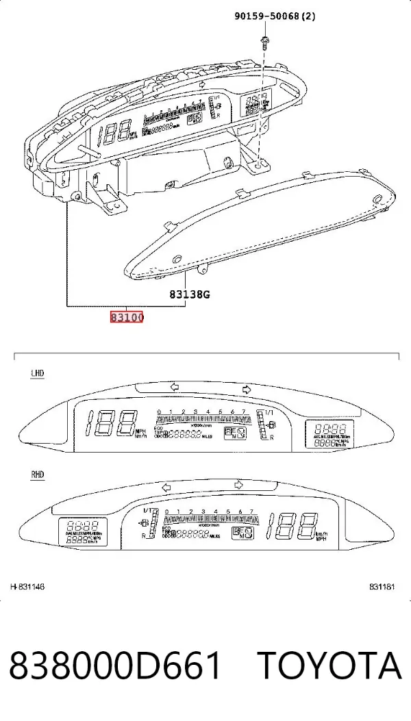 Cuadro instrumentos 838000D661 Toyota