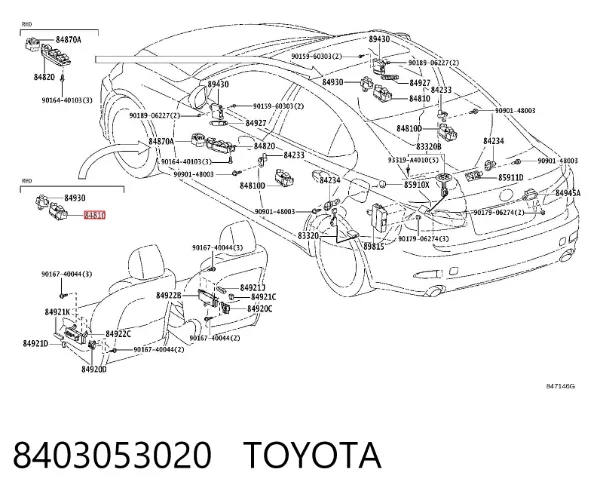 Unidad de control de elevalunas delantero derecho 8403053020 Toyota