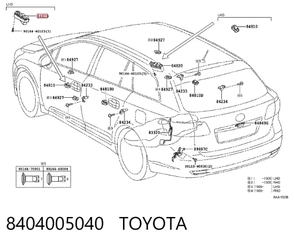 Interruptor de elevalunas delantera izquierda 8404005040 Toyota