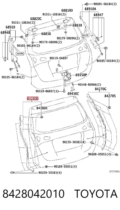 Sensor de apertura de la tapa del maletero TOYOTA 8428042010