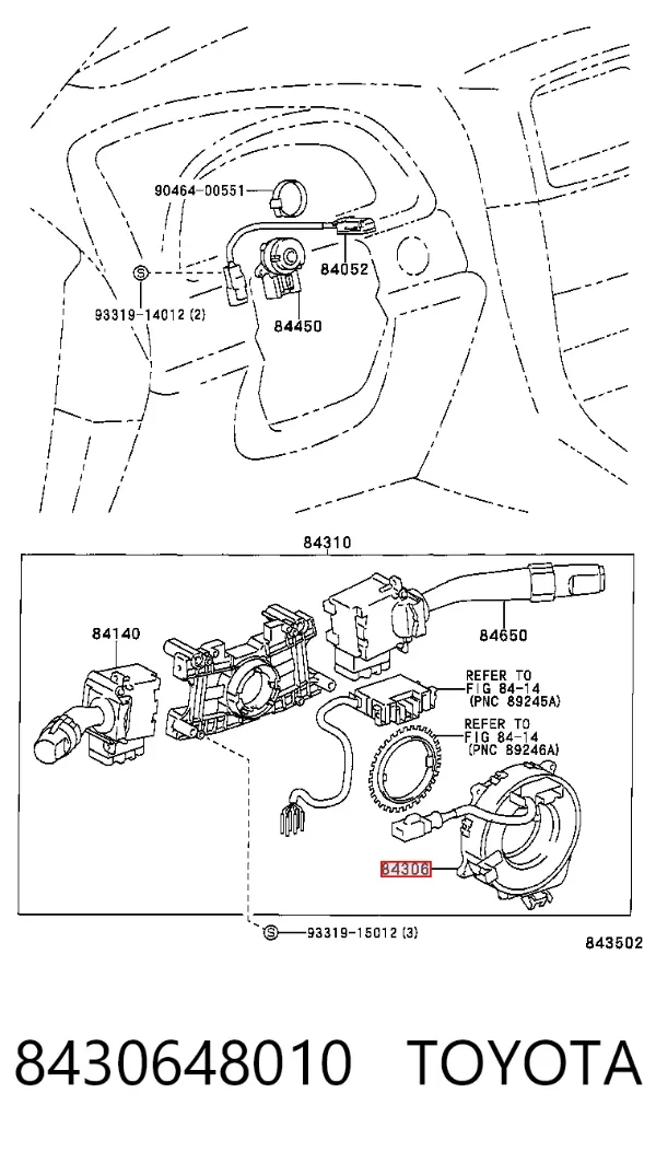 Anillo AIRBAG 8430648010 Toyota