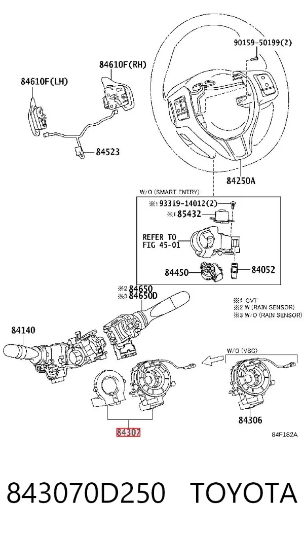 Anillo AIRBAG 843070D250 Toyota
