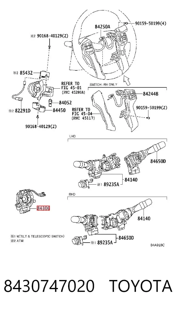 Anillo AIRBAG 8430747020 Toyota