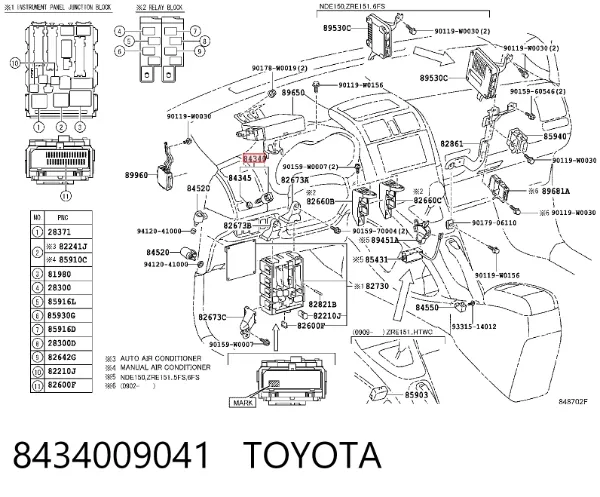 Interruptor de luz de freno 8434009041 Toyota