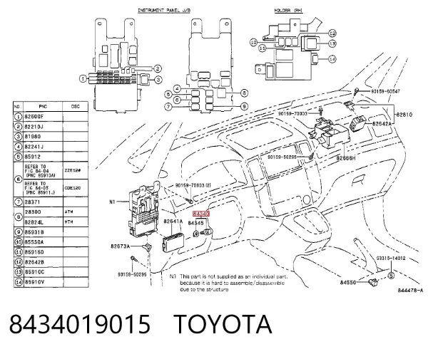 Interruptor de luz de freno 8434019015 Toyota