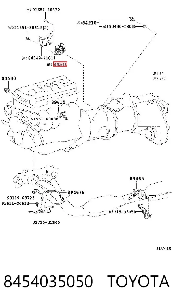 Sensor de punto muerto 8454035050 Toyota