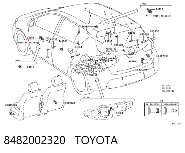 Unidad de control de elevalunas de la consola central 8482002320 Toyota