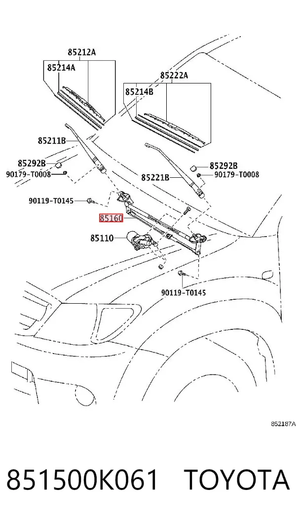 Varilla de limpiaparabrisas Toyota Hilux KUN25