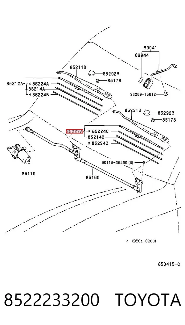 Escobilla del limpiaparabrisas del lado del conductor A0018202945 Mercedes