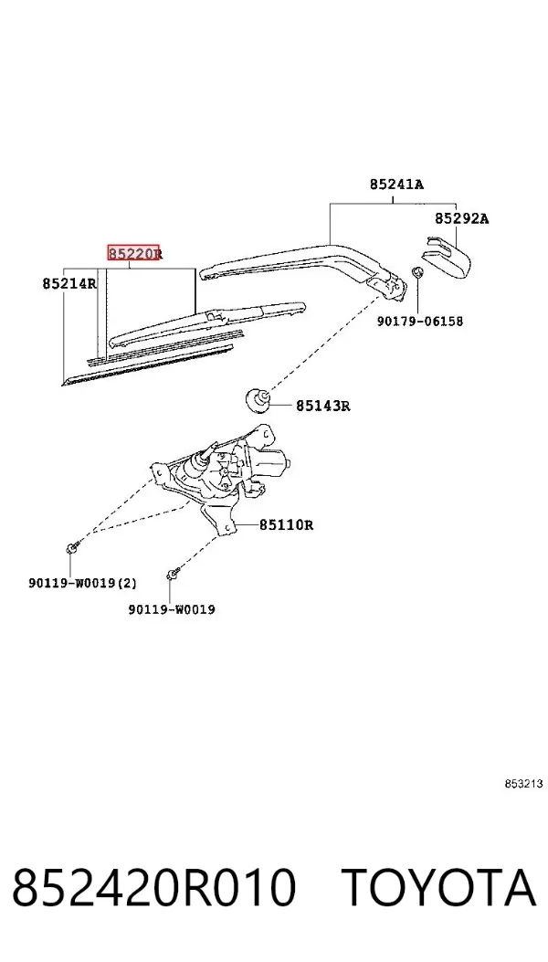 Limpiaparabrisas traseros 852420R010 Toyota