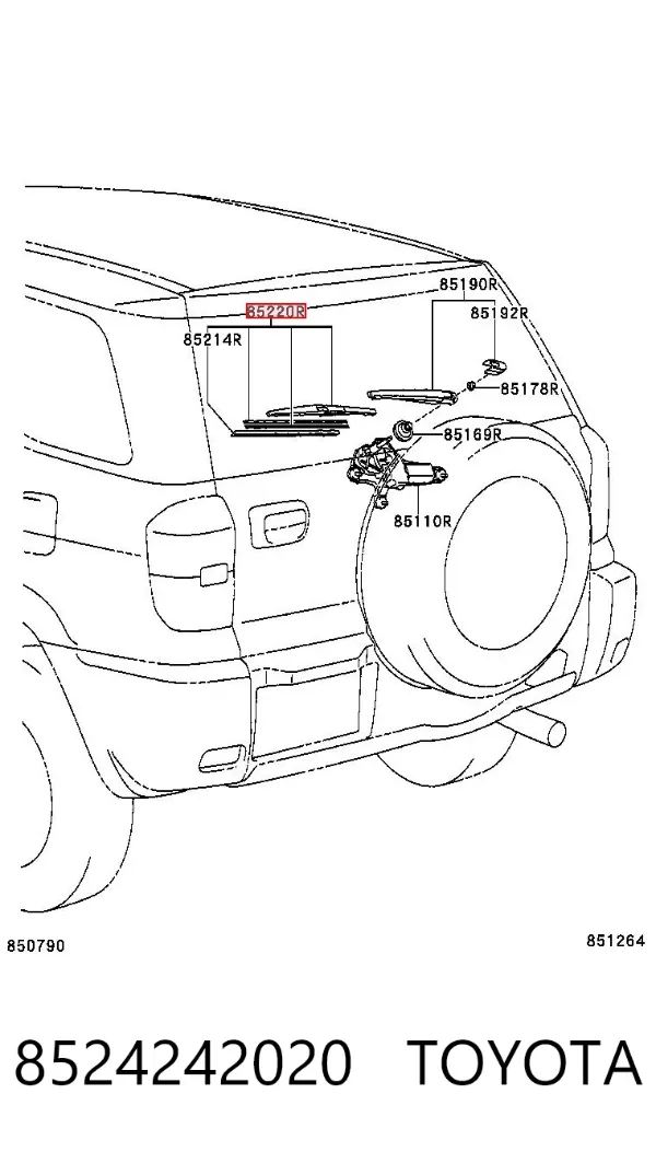 Limpiaparabrisas traseros 8524242020 Toyota
