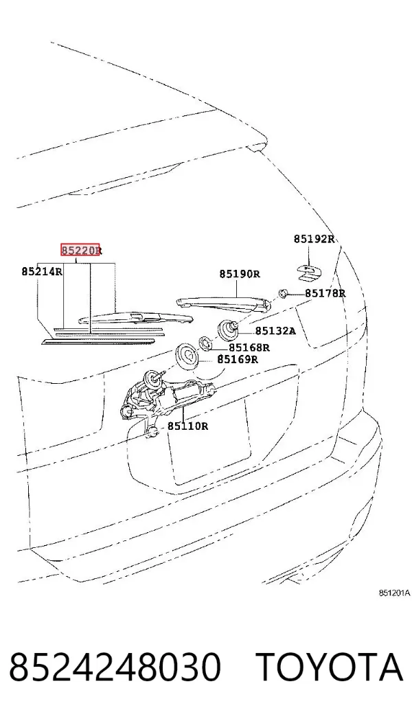 Limpiaparabrisas traseros 8524248030 Toyota