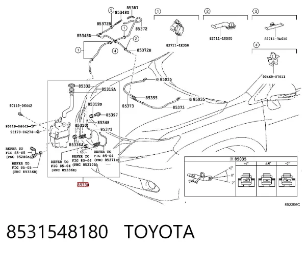 Depósito de limpiaparabrisas Lexus RX 270/350/450H