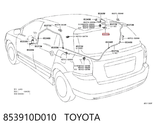 Boquilla del lavaparabrisas trasero 853910D010 Toyota