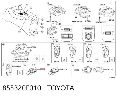 Concentrador USB TOYOTA 855320E010