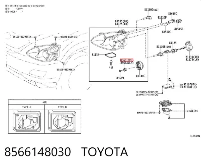 Corrector de faros TOYOTA 8566148030