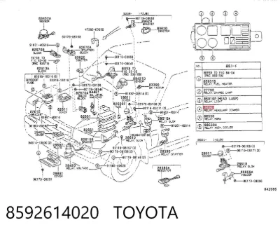 Relé de faro TOYOTA 8592614020