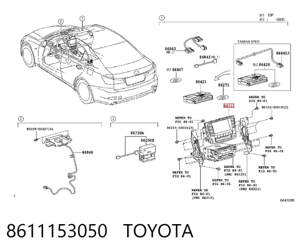 Pantalla 8611153050 Toyota