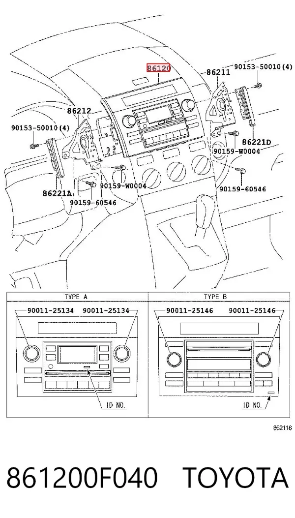 Radio 861200F040 Toyota
