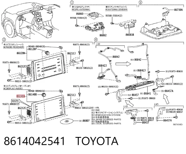 Pantalla 8614042541 Toyota
