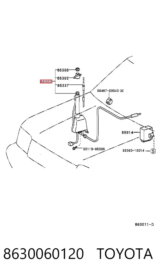 Antena 8630060120 Toyota