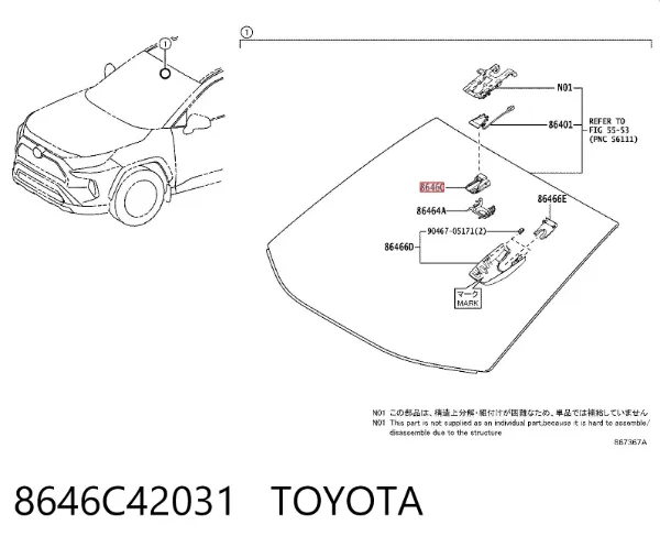 Cámara del sistema de visión 8646C42031 Toyota