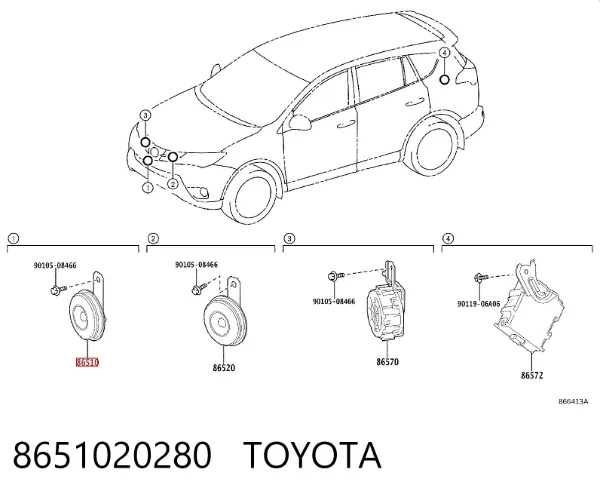 Claxon 8651020280 Toyota