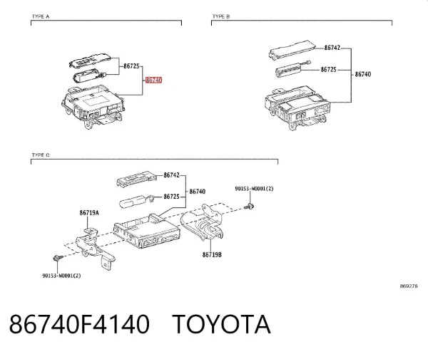 Unidad de control Bluetooth 86740F4140 Toyota