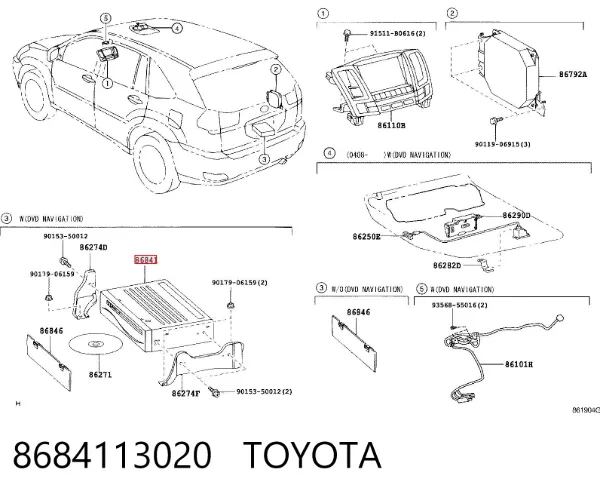 Unidad de control de navegación 8684113020 Toyota