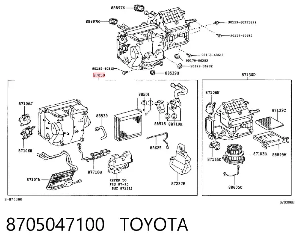 Condensador aire acondicionado 8705047100 Toyota