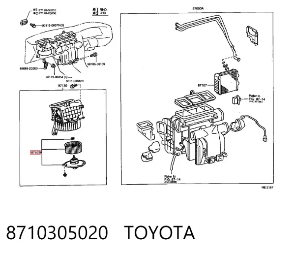 Ventilador habitáculo 8710305020 Toyota