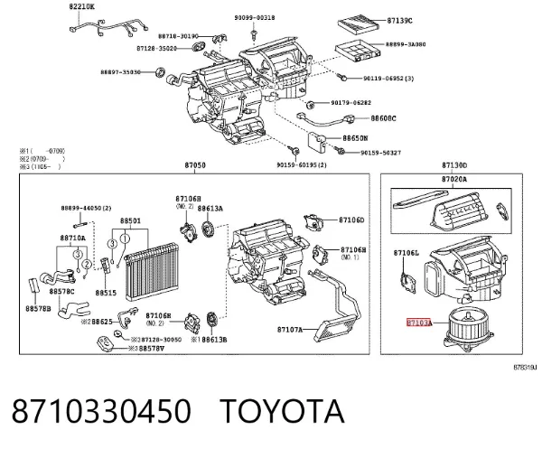 Ventilador habitáculo 8710330450 Toyota