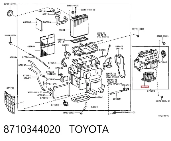 Ventilador habitáculo 8710344020 Toyota