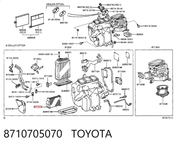 Radiador calefacción 8710705070 Toyota