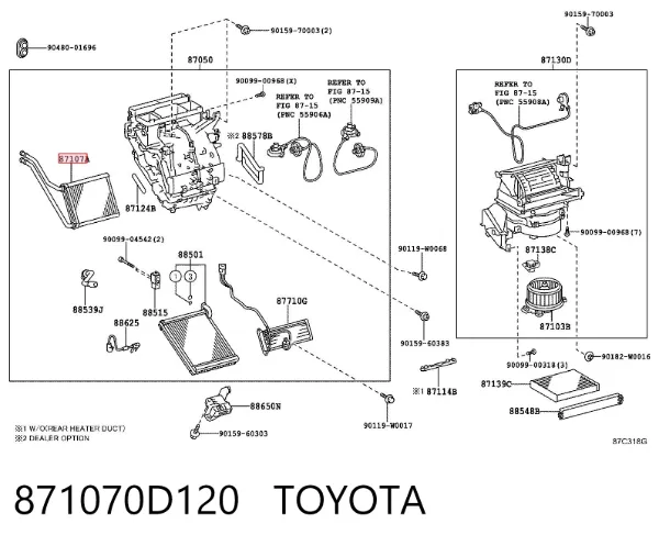 Radiador calefacción Toyota Yaris P13