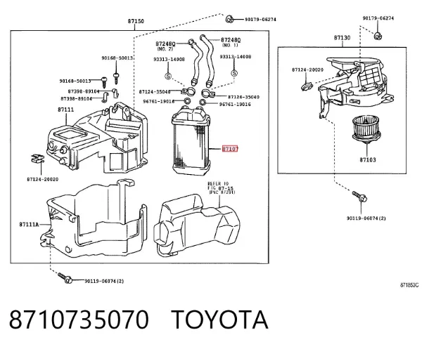 Radiador calefacción 8710735070 Toyota