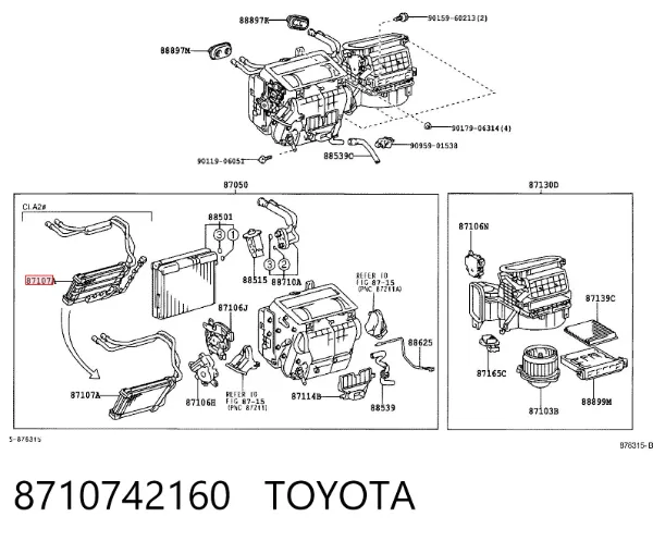 Radiador calefacción 8710742160 Toyota